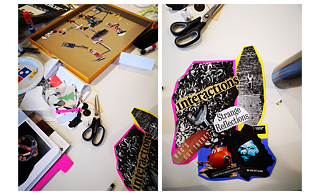 Verschiedene Materialien, die bei der Herstellung der Zines beim NAO-Workshop verwendet wurden.