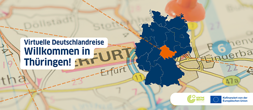 Landkarte Erfurt und Deutschlandkarte, Thüringen markiert