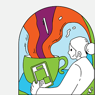 Eine Frau liest in einem Buch