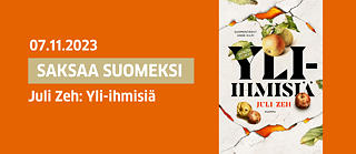 Kirjan Yli-ihmisiä kansi, jossa on kuvattu lehtiä ja omenoita