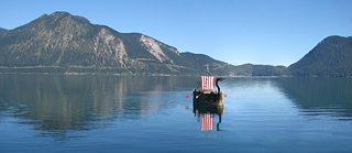 The Viking ship from the film “Vicky the Viking” floats in front of “Flake” family theme park. 