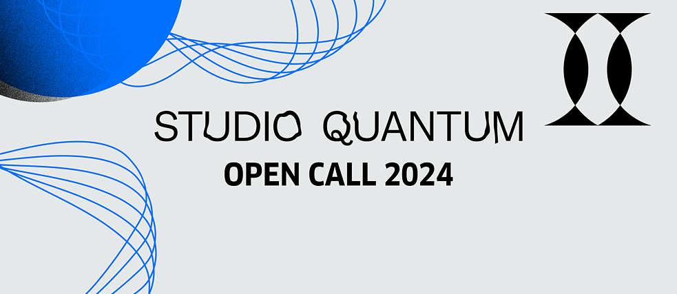 Blue Design. text: Studio Quantum Open Call