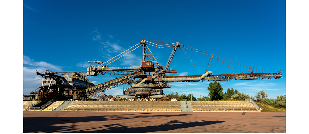The old coal excavators are impressive for their sheer size: some are over 30 metres high and 100 metres long.