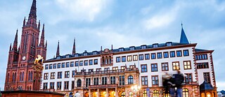 On the market square of the state capital Wiesbaden