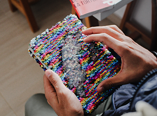 مفكرة بغطاء من الترتر