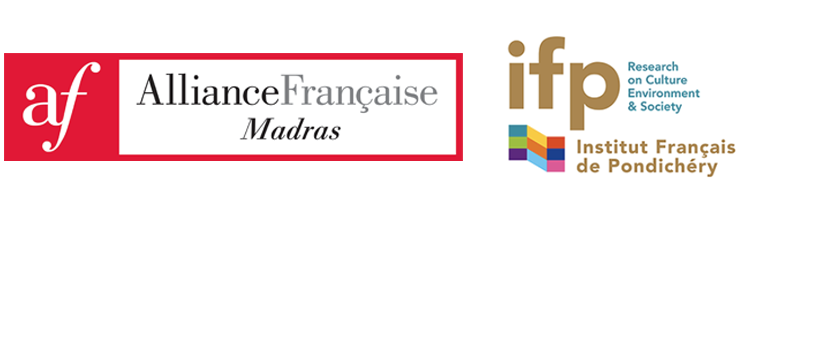 Logos of Alliance Française of Madras and French Institute of Pondicherry (IFP). 
