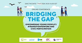 Key Visual der Veranstaltung Bridging the Gap: Empowering Young People’s #TransitionToWork and Civic Participation