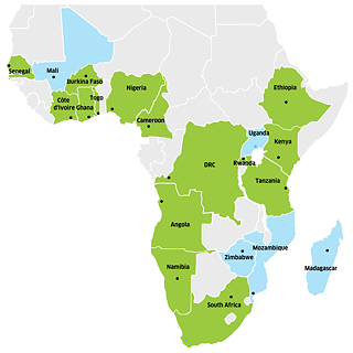 Goethe-Institut Sub-Sahara Africa Map