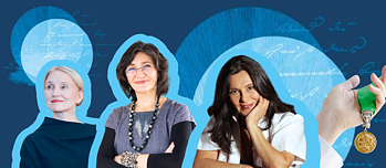 Die Goethe-Medaille 2024 geht an Iskra Geshoska, Claudia Cabrera, Carmen Romero Quero | Fotos: © Natasa Geleva, Claudia Cabrera, Valeria Zalaquett / Goethe-Institut