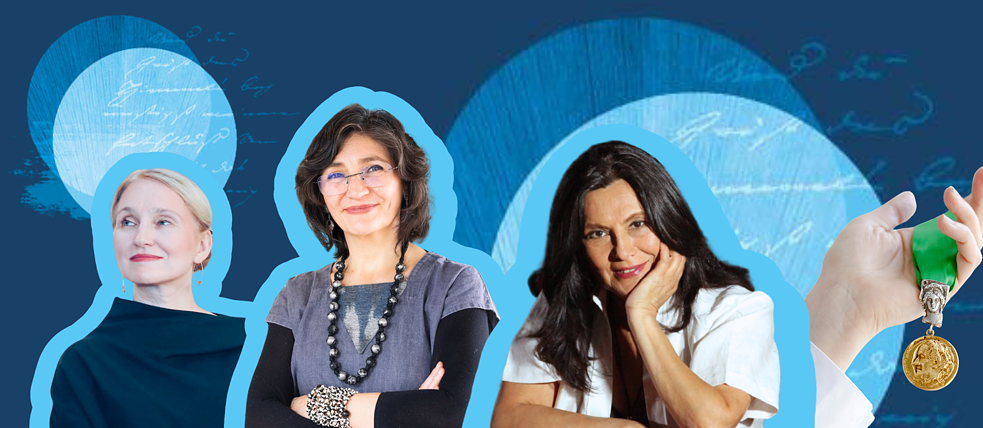 Die Goethe-Medaille 2024 geht an Iskra Geshoska, Claudia Cabrera, Carmen Romero Quero | Fotos: © Natasa Geleva, Claudia Cabrera, Valeria Zalaquett / Goethe-Institut