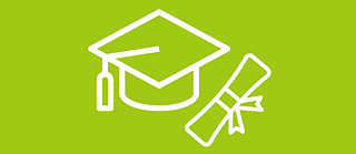 Ikone Graduiertenhut und Zertifikat &copy; © Goethe-Institut Bewerbung zur Partnerschule