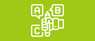 Ikone Hand mit Bleistift umringt mit den Sprechblasen A, B und C &copy; © Goethe-Institut Einstufung Prüfungsteilnehmende
