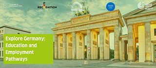 A young lady is sitting on a park bench and stretching her arms high while smiling. She has a laptop with her.