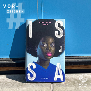 Foto vom Buch Issa von Mirrianne Mahn auf blauem Hintergrund