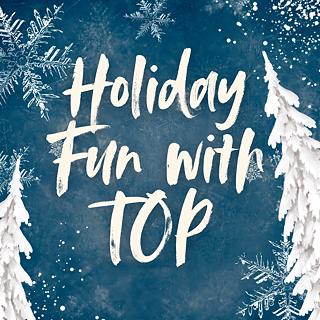 Green holly with Holiday Fun with Top across the image