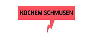 Illustration: rote Sprechblase mit dem Inhalt „kochem schmusen“