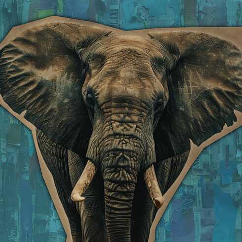 Un elefante mirando directamente a la cámara