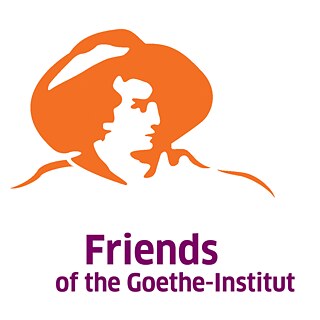  An image of Goethe in orange with the wording Friends of Goethe underneath