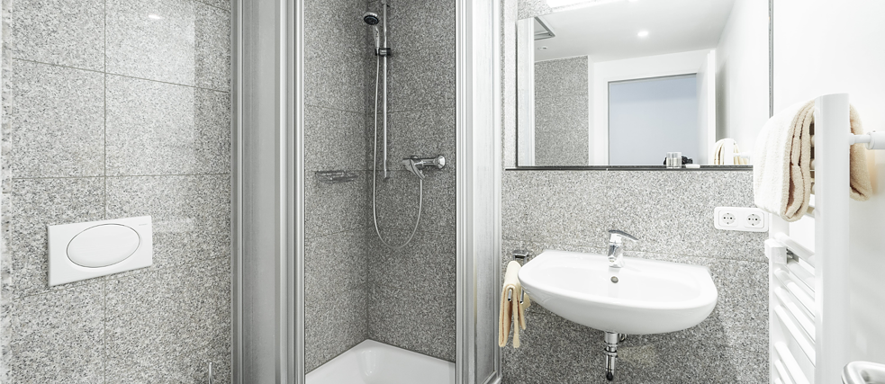 Ein Badezimmer im Hotel Christl