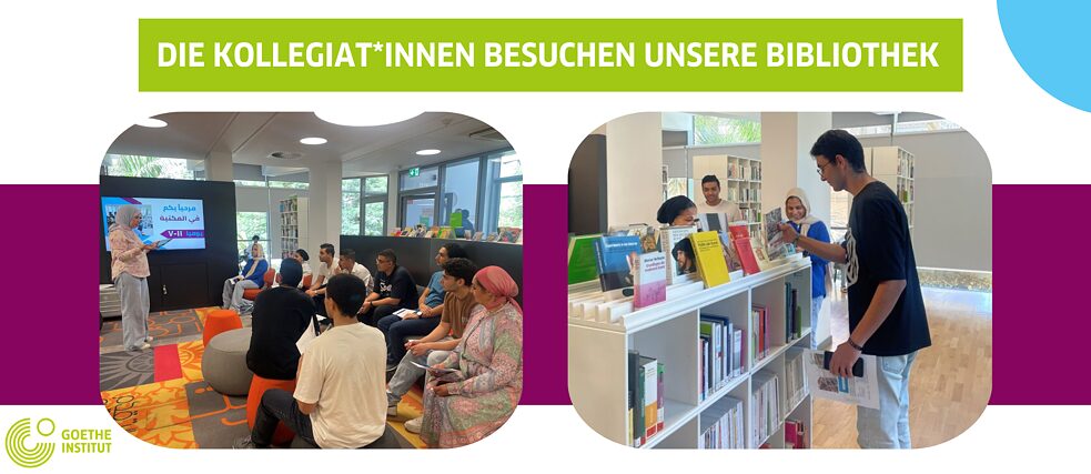Kollegiat*innen besuchen die Bibliothek des Goethe-Instituts