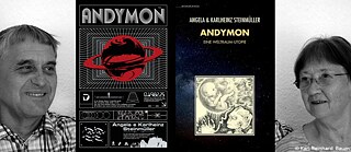 Angela und Karlheinz Steinmüller mit der italienischen sowie deutschen Ausgabe von ihrem Buch "Andymon"