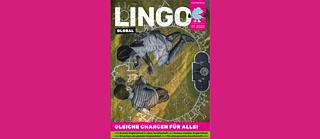 Lingo Magazin-Cover auf grünem Hintergrund