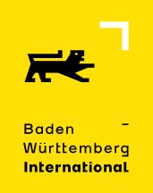 Schwarz auf gelb steht das Logo des Bundeslandes Baden-Würtemberg