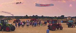 Rote Sterne überm Himmel 