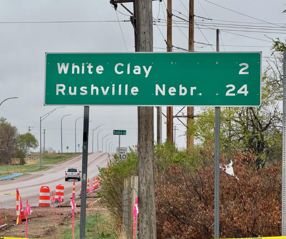 Street sign with location names