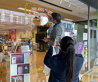 Foto fileteado en vidriera Goethe-Institut