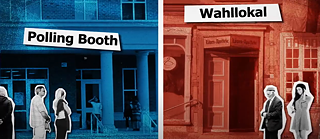 Graphic of people voting in Germany and United States