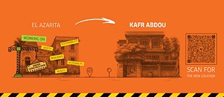 Umzug von El Azarita nach Kafr Abdou – neue Location, QR-Code zum Scannen.