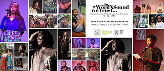Word N Sound Poetry League Season 11 Poster / Website header presenting photos of the different Poetry League participants.