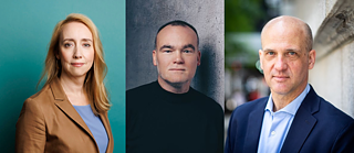 Melanie Ammann (DER SPIEGEL), Vladimir Balzer (Deutschlandradio), Steven E. Sokol (Präsident und CEO des American Council in Deutschland)