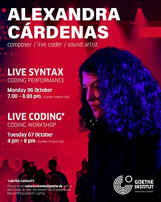 Flyer: Live Syntax with Alexandra Cárdenas
