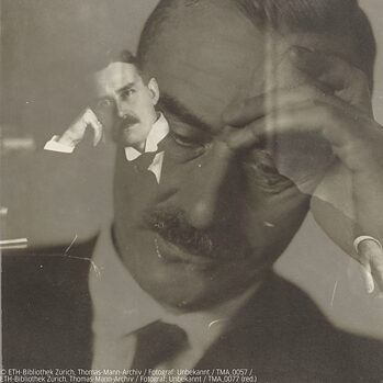 Thomas Mann visual sort-hvid, to overlappende fotos