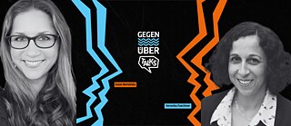 Portrait von Susan Bernofsky and Veronika Fuechtner auf Gegenüber TALKS Hintergrund