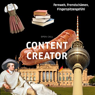 Visual für den Open Call: Content Creator