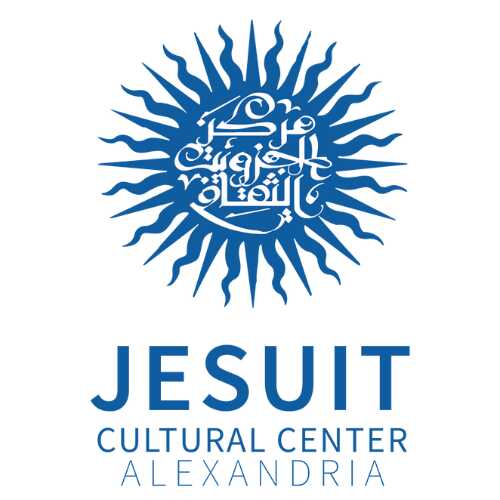 Logo des Jesuit Cultural Center Alexandria mit arabischer Kalligrafie.