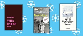 Buchcover und Schneeflocken