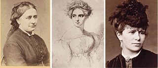Porträts der Komponistinnen Fanny Mendelssohn, Clara Schumann und Marie Jaëll