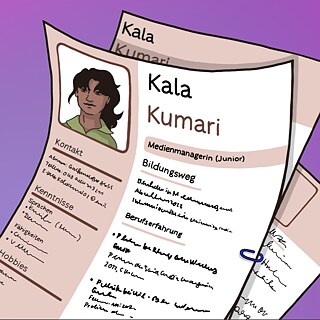 gezeichnetes Bild eines Lebenslaufs