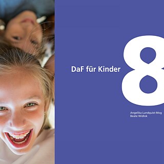 Links lachende Kinder, rechts das Buchcover der DLL-Einheit 8.