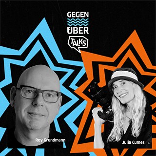 Grafik der GEGENÜBER-Talks, mit Roy Grundmann und Julia Cumes