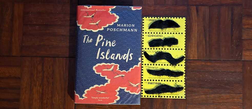 The Book 'The Pine Islands' against a wooden background