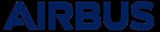 Das Wort "Airbus", dunkel blau auf einem weißen Hintergrund