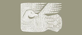 An illustration of a white dove on beige background