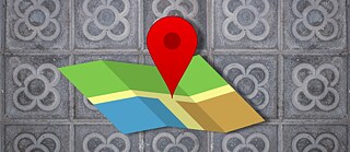 Straßenpflaster von Barcelona und grafisches Element