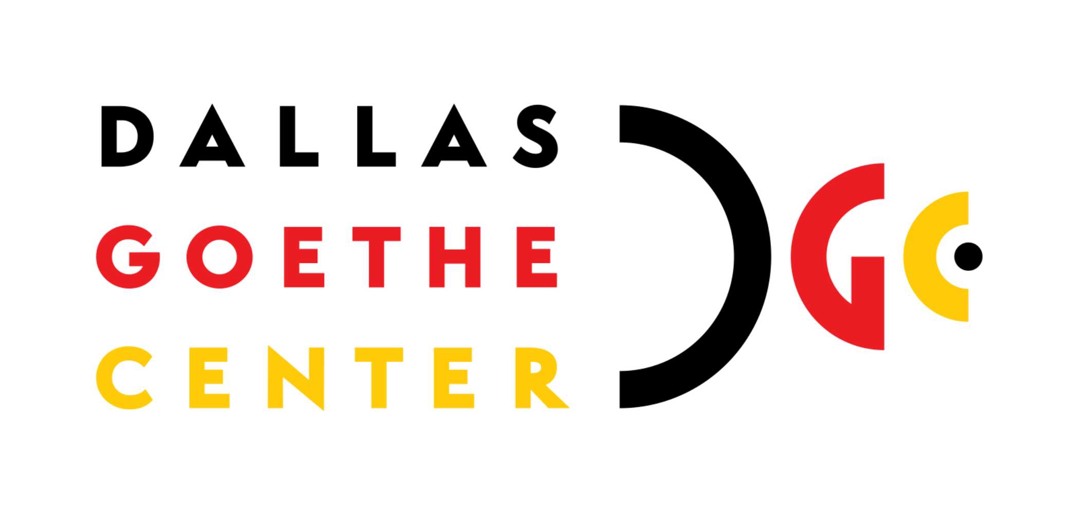 Dallas Goethe Center Logo in black, red and gold
