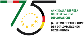 Logo der 75 Jahre Wiederaufnahme der diplomatischen Beziehungen